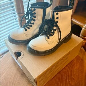 Dr. Martens Kids White and Black Boots